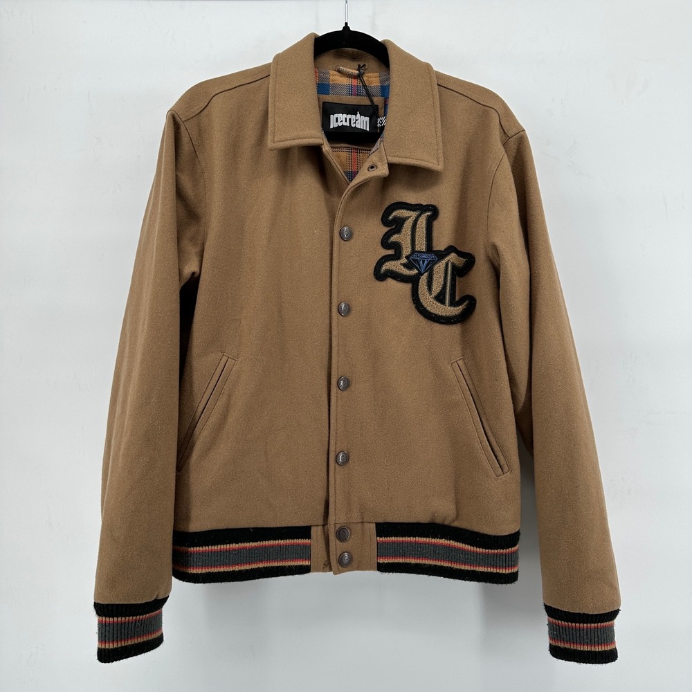 Icecream Diamond Varsity Jacket Wool Blend Novelty Letterman College Style Coat